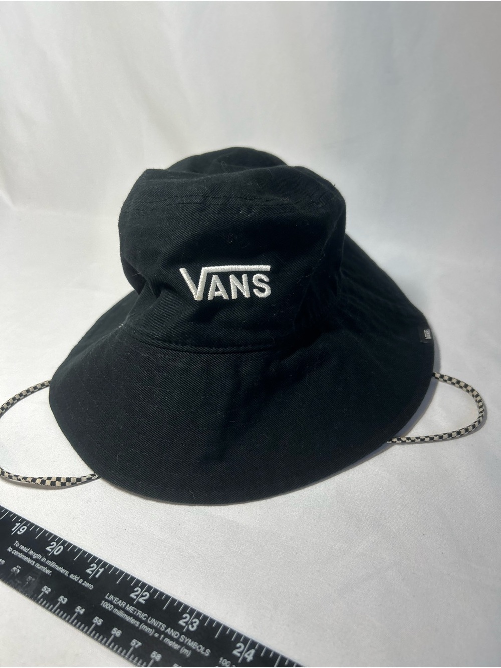 Vans Black Boonie Hat Wide Brim Bucket Hat Adjustable Outdoor Unisex